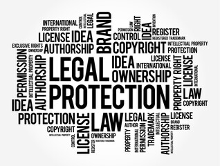 Fototapeta premium Legal Protection - insurance cover to be provided to you subject to the terms and conditions of the policy, word cloud concept background