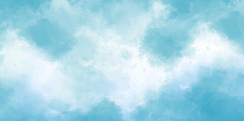 Mint watercolor background with abstract cloudy sky concept. Light Mint watercolor background with vintage texture design backgrounds. Brush stroke.