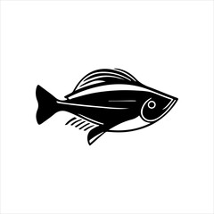 Simple Bombay fish flat Icon black vector