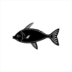 Simple Bombay fish flat Icon black vector