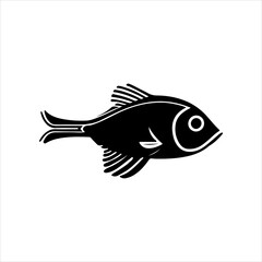 Simple Bombay fish flat Icon black vector