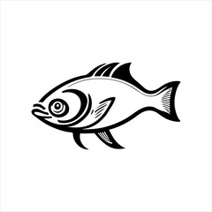 Simple Bonito fish flat Icon black vector