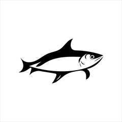 Simple Bonito fish flat Icon black vector