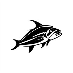 Simple Bonito fish flat Icon black vector