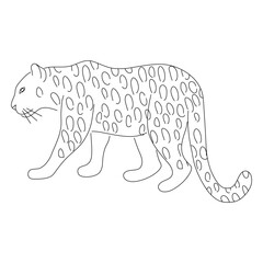 Hand-drawn Leopard. Vector editable stroke.