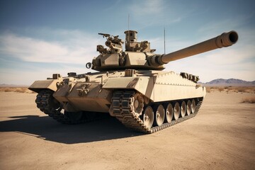 A modern American military tank. Built with advanced equipment. Generative AI
