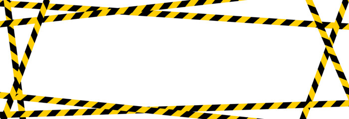 Black and yellow signal tape, warning sign. Free up space for text. - obrazy, fototapety, plakaty