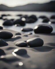 black natural stone, cinematic, black, grey,