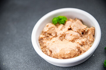 Cod liver seafood snack appetizer meal food on the table copy space food background rustic top view