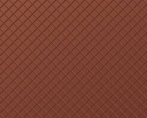 Chocolate bar seamless pattern.  Dark chocolate background for wallpaper or graphic design.  Unwrapped square pieces of chocolate. 