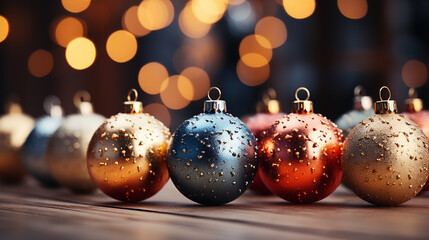 Festive Christmas Decoration on Dark Background