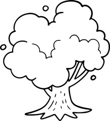 cartoon tree with root illustration.