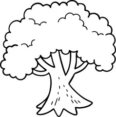 cartoon tree with root illustration.