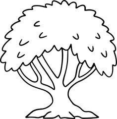 cartoon tree with root illustration.