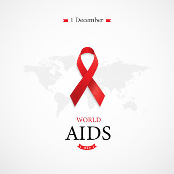 World aids day, awareness ribbon vector