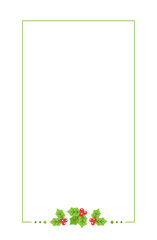 Vertical Rectangle Mistletoe Frame, Christmas and New Year Card Template, Winter Holiday Season Geometric Border. Vector Illustration for greetings, invitation, social media post.