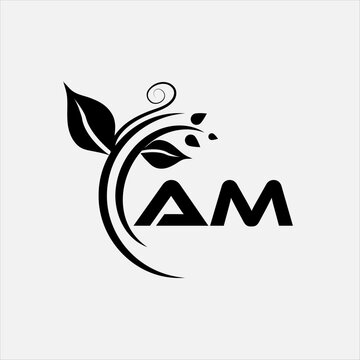 AM creative abstract letter logo design. AM vector logo design. AM letter logo design