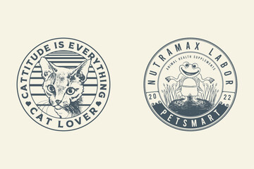 Pet Lover Vintage Badge Logo Design