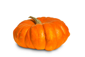 Pumpkin close up isolated on transparent background