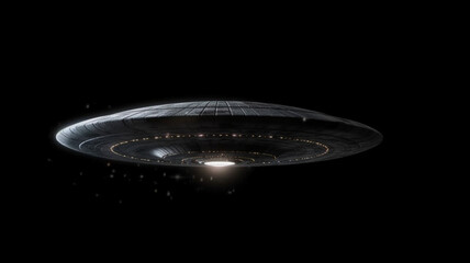 Flying Saucer Flying in Space