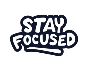 Outdoor kussens stay focused typography design. positive inspirational quotes  © Robiul