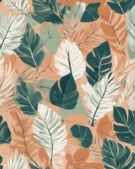 Leaf pattern, leaf, colorful, aesthetic, floral pattern