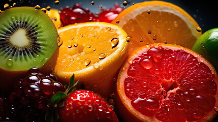 Juicy and Vibrant Fruits on a pile