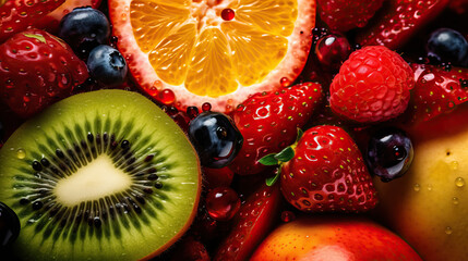 Juicy and Vibrant Fruits on a pile