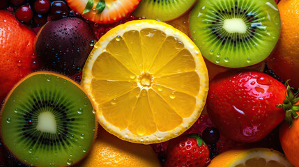 Juicy and Vibrant Fruits on a pile