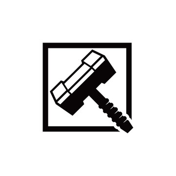 box hammer design. vector logo