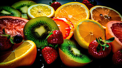 Juicy and Vibrant Fruits on a pile