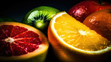Juicy and Vibrant Fruits on a pile