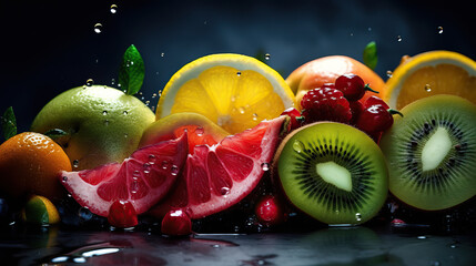 Juicy and Vibrant Fruits on a pile