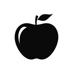 Apple Black Color Vector Illustration