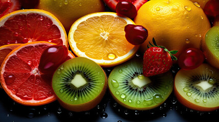 Juicy and Vibrant Fruits on a pile