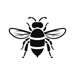 Bee Black Color Vector Illustration