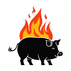 fire pig logo with good quality and good design