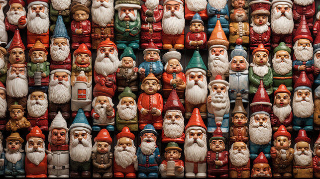 Abstract santa claus toy graphics collection