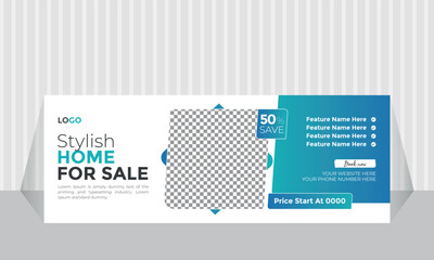 stylish home sale vector real estate facebook cover template design