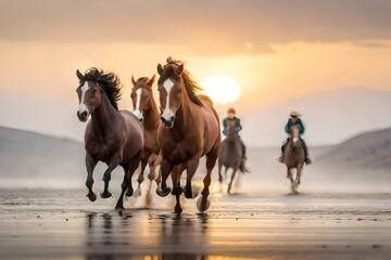 Obraz premium horse on the beach