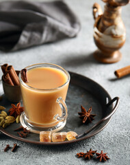 traditional masala tea with spices