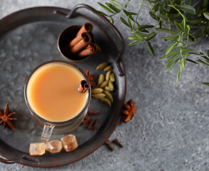 traditional masala tea with spices
