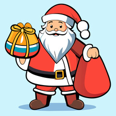 anta clause in costume carrying sack