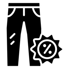 Jeans icon often used in design, websites, or applications, banner, flyer to convey specific concepts related to cyber monday, marketing, shopping.