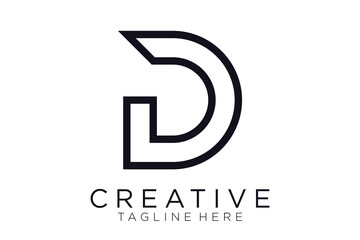Creative elegant D letter logo icon set for luxury business, technology