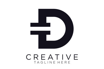 abstract initial letter D logo design template. icons for business of luxury, elegant, simple