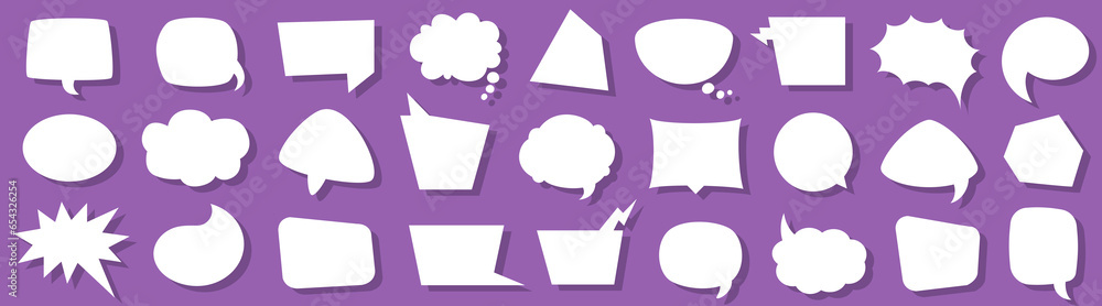 Poster speech bubble box. set of chatting frames. comic speech bubble icons. cartoon dialogue clouds shapes