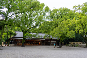 Atsuta Jingu , Shinto Shrine in Nagoya during summer at Nagoya Aichi , Japan : 31 August 2019