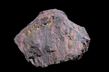 An isolated meteorite with black background.  