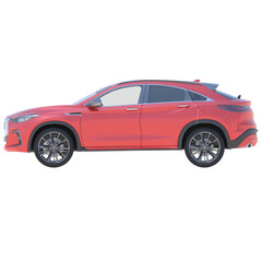 Realistic SUV car on isolated transparency background, side view of car